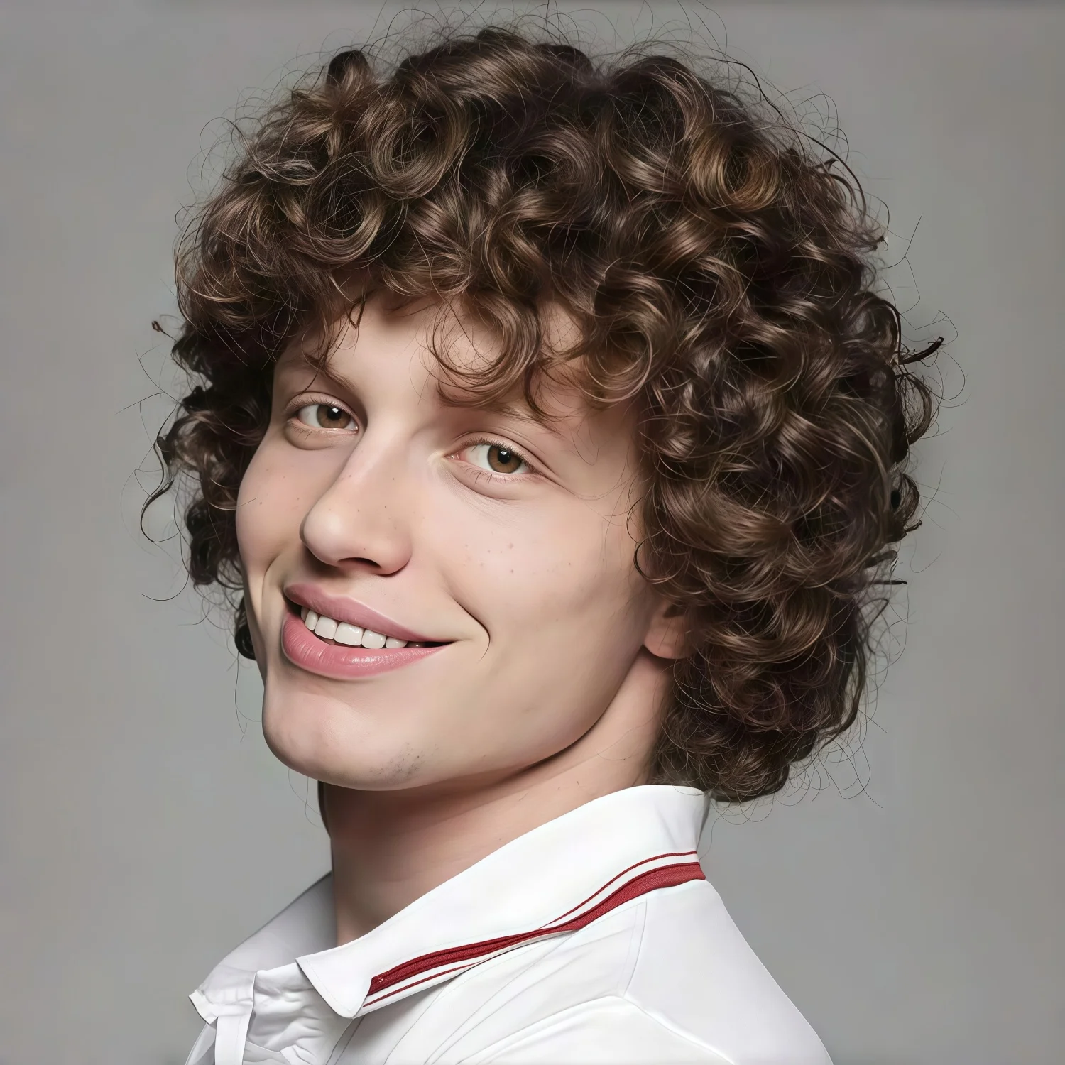 Brown Curly Short African-Style Wig, Suitable for Men, California Style, Role-Playing Costume Synthetic Fiber Material Wig