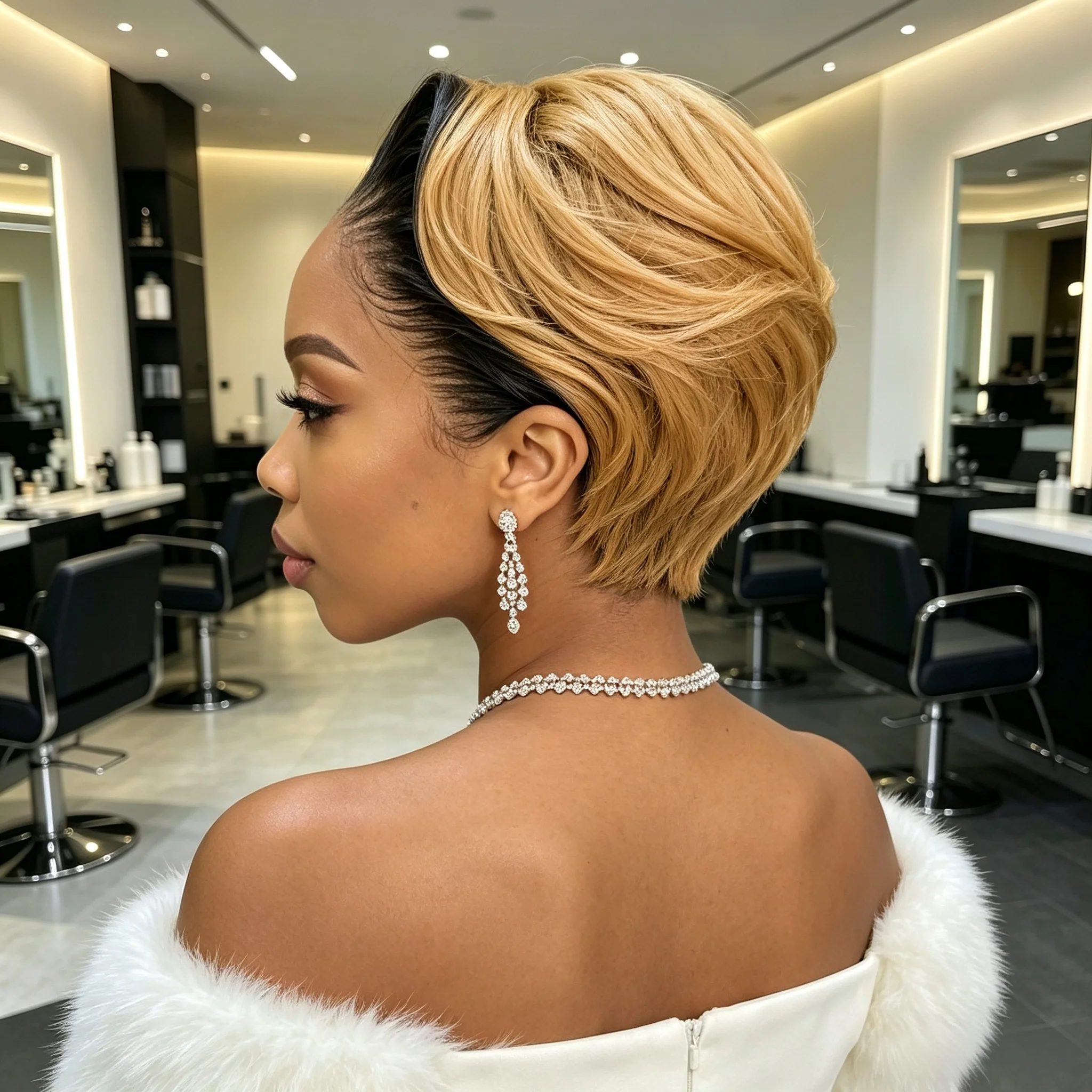 13x4 Lace Front Human Hair Wig Two Tone Honey Blonde & Black Short Straight Bob Wigs 180 Density For Women