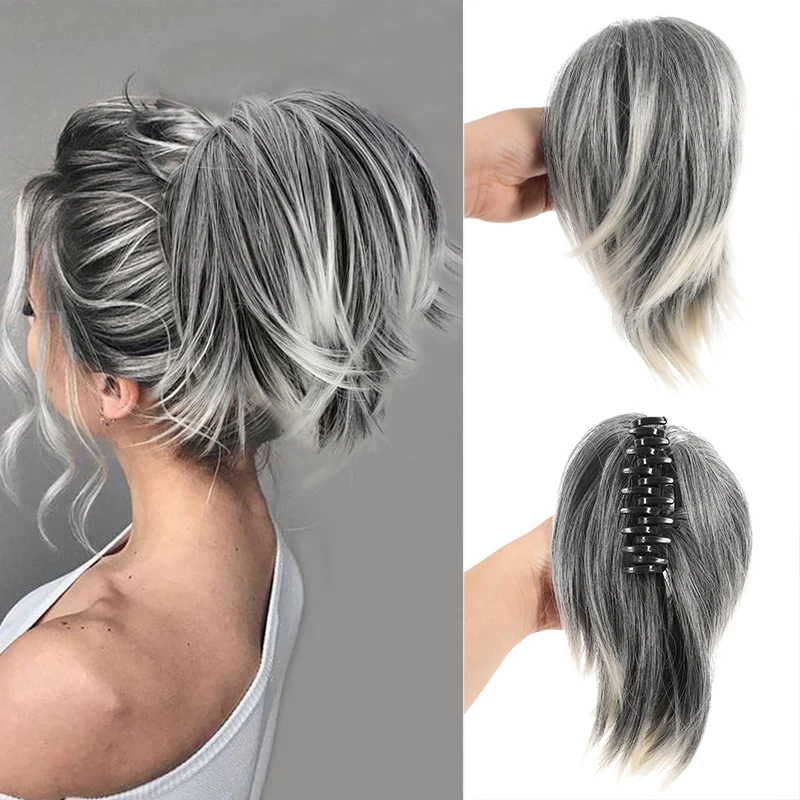 Pinch style messy chicken coop head wig ponytail bun bun bun head straight ponytail