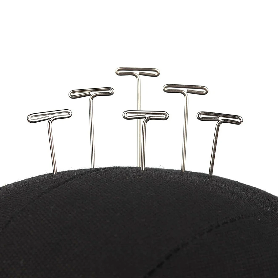 50/100/200Pcs 38MM T Pin Needles Wig Making T Pins for Blocking Knitting T-Pins Stainless Steel