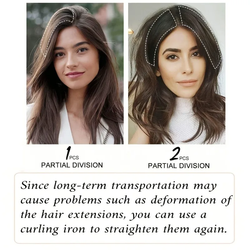 Synthetic 10cm Clip In Hair Extensions Short Straight Topper Invisible Seamless Side Cover Hairpiece Natural Volume Easy Wear