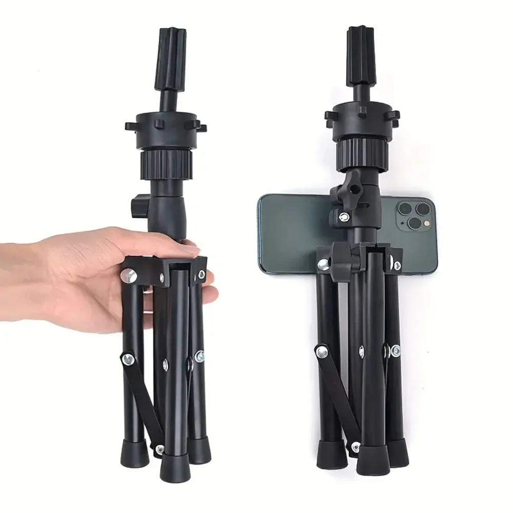22 Inches Canvas Mannequin Head with Tripod Stand Wig Cap T Pins Rat for Wig Making Practice Styling Training Display