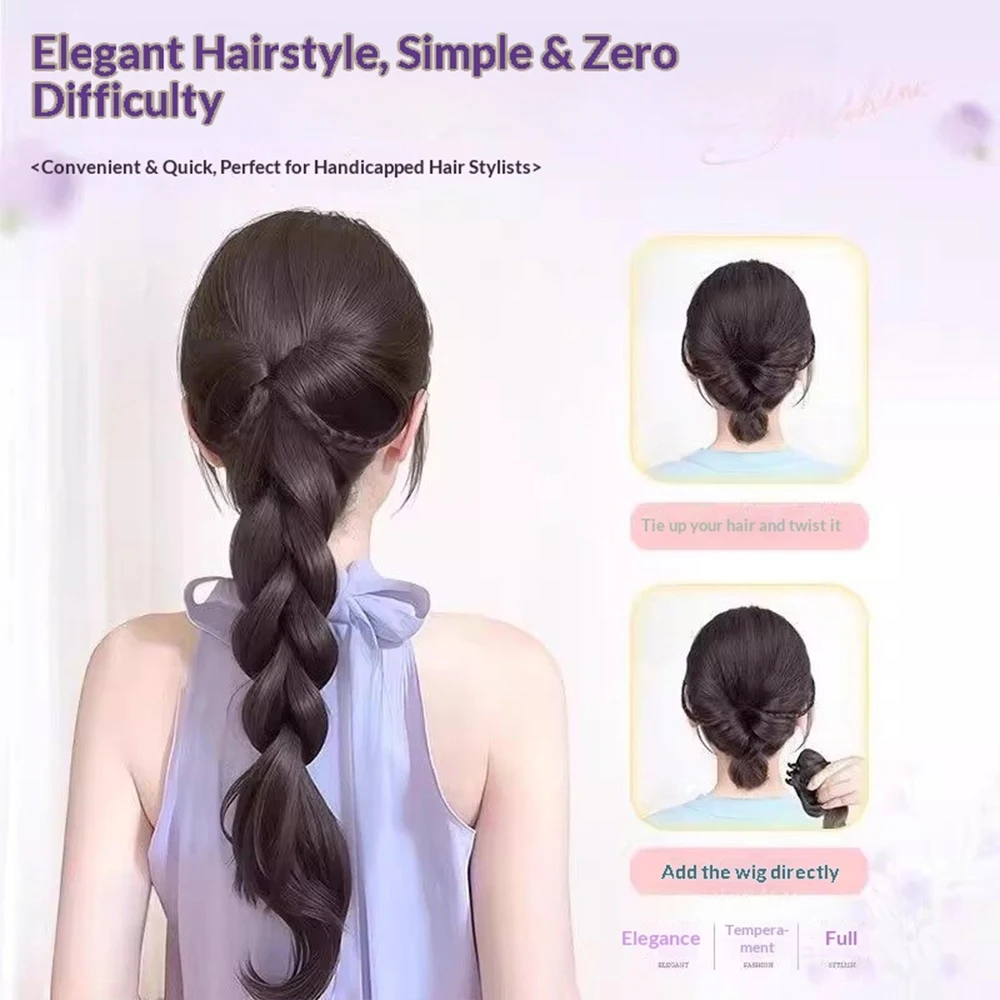 16 Inch Claw Clip Bubble Twist Braid Ponytail Synthetic Hair Heat Resistant Hair Accessories for Women Daily Party