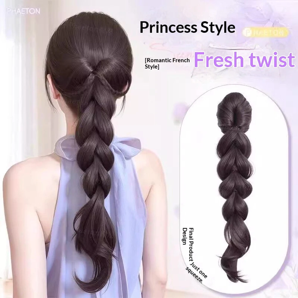 16 Inch Claw Clip Bubble Twist Braid Ponytail Synthetic Hair Heat Resistant Hair Accessories for Women Daily Party