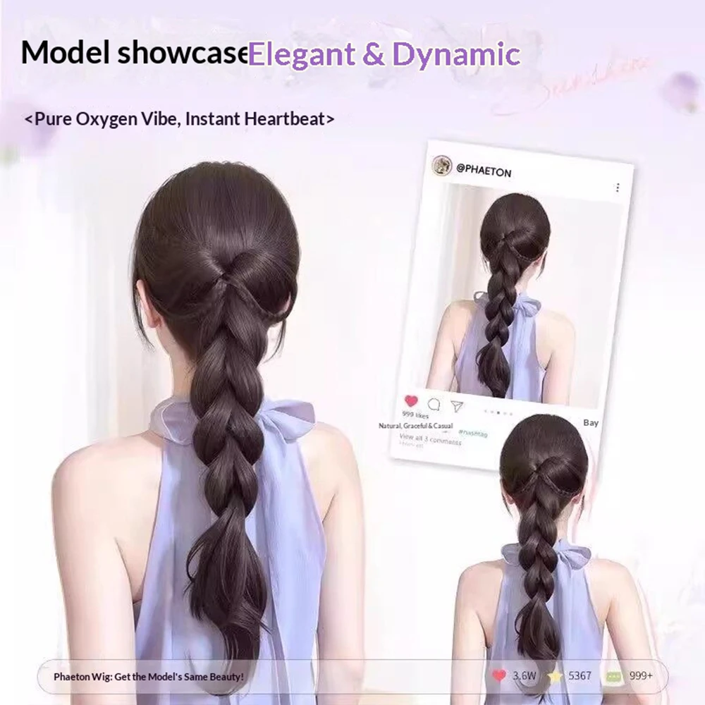 16 Inch Claw Clip Bubble Twist Braid Ponytail Synthetic Hair Heat Resistant Hair Accessories for Women Daily Party