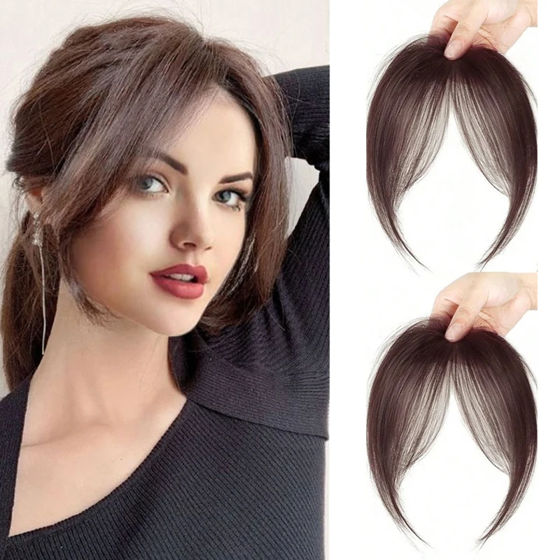 Natural Hair Piece Wig Bangs Synthetic Fluffy Hair Extensions Clip-On Hairpieces for Women Styling Accessories