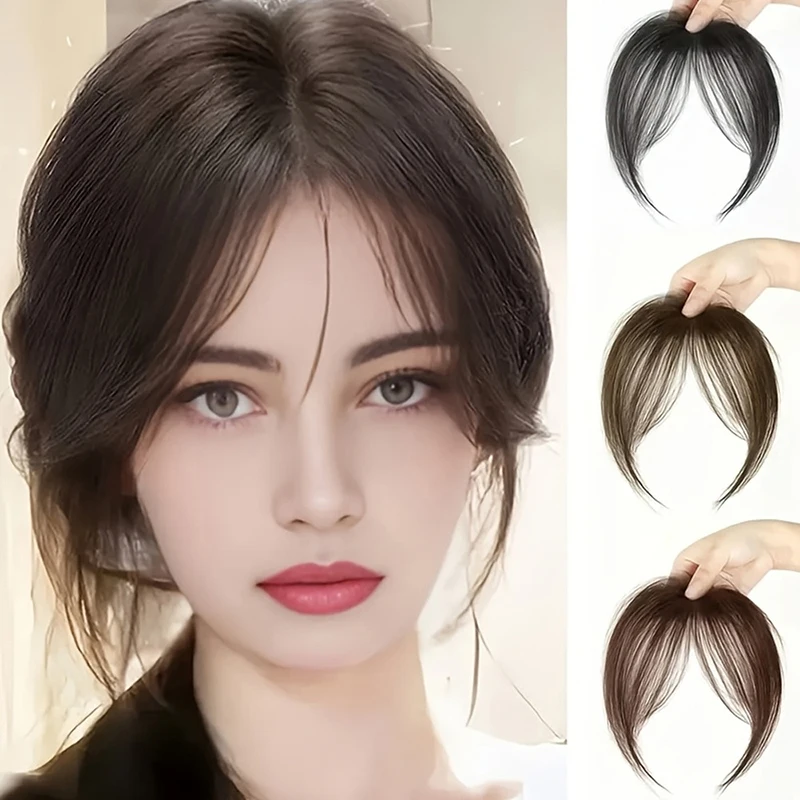 Natural Hair Piece Wig Bangs Synthetic Fluffy Hair Extensions Clip-On Hairpieces for Women Styling Accessories
