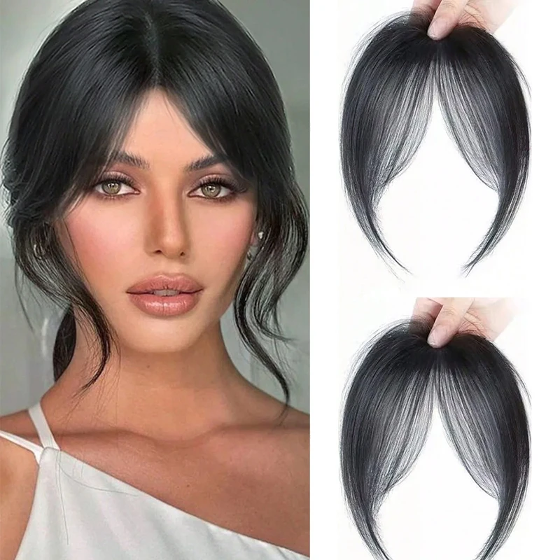 Natural Hair Piece Wig Bangs Synthetic Fluffy Hair Extensions Clip-On Hairpieces for Women Styling Accessories