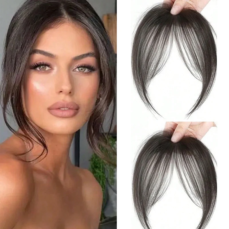 Natural Hair Piece Wig Bangs Synthetic Fluffy Hair Extensions Clip-On Hairpieces for Women Styling Accessories