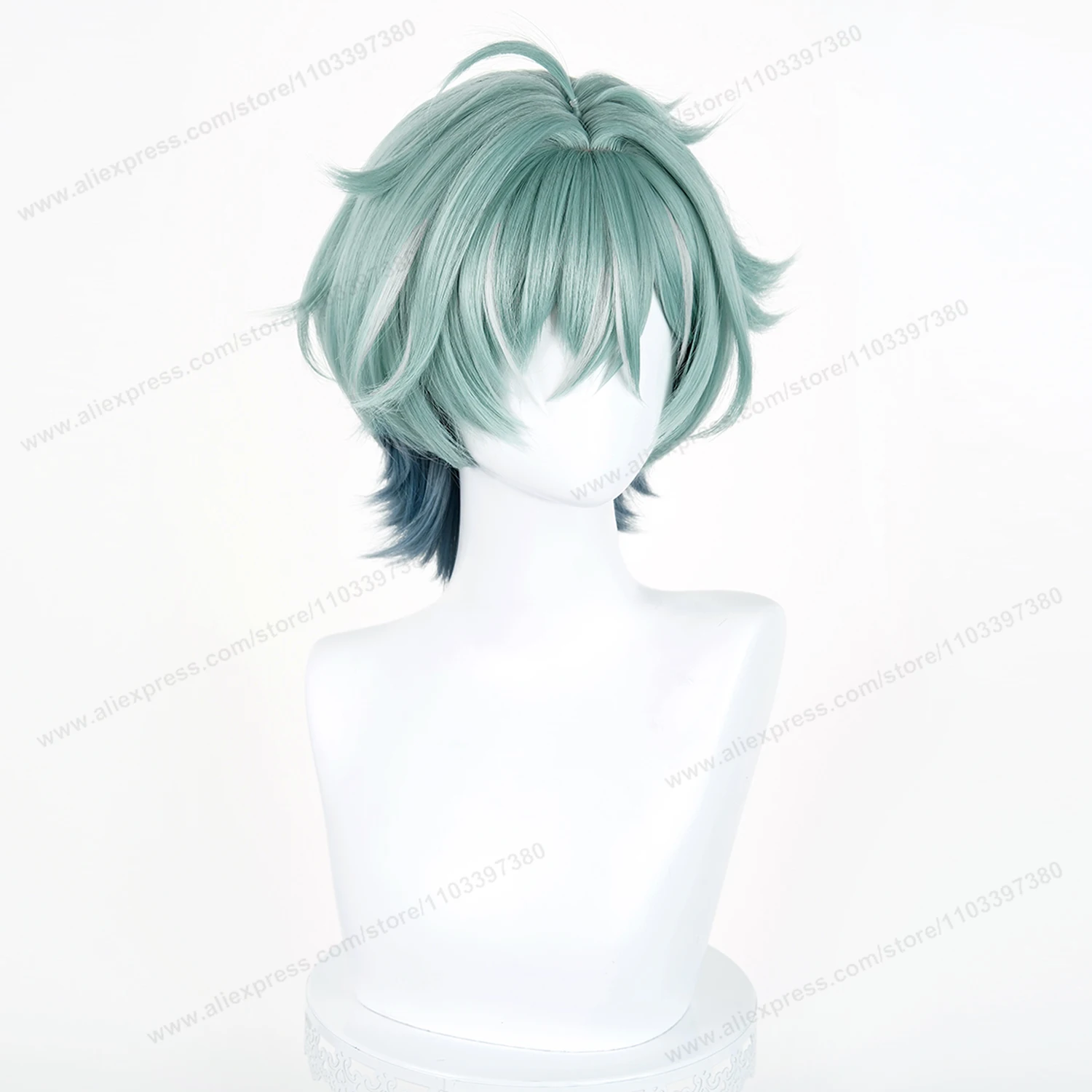 Lohen Cosplay Wig 35cm Short Green Man Wigs Anime Cosplay Wig Halloween Heat Resistant Synthetic Hair