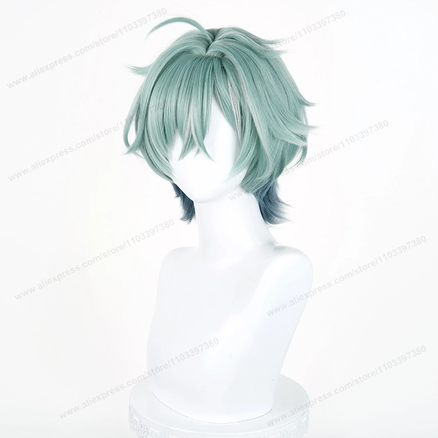 Lohen Cosplay Wig 35cm Short Green Man Wigs Anime Cosplay Wig Halloween Heat Resistant Synthetic Hair