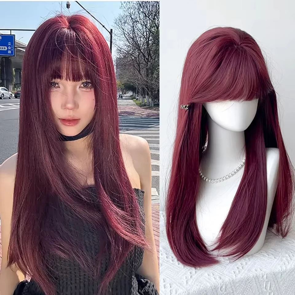 Silver-gray Straight Hair Synthetic Wig for Party, Halloween Cosplay, Role-playing, Daily Use, High-temperature Hair Accessory