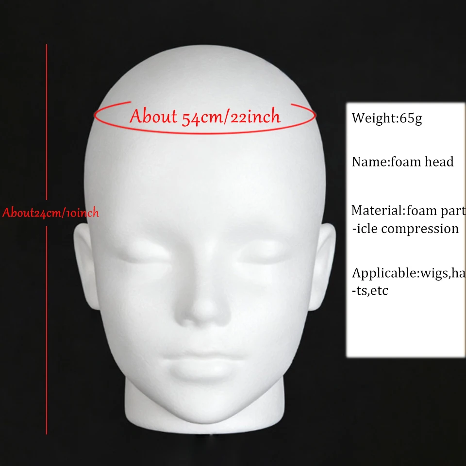 Anime Foam Mannequin Head Stable Lightweight Wig Display Stand for Jewelry Headwear Hat Display Stand Manikin Foam Head Model