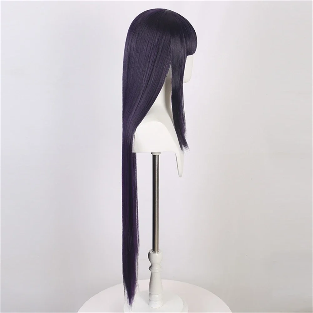 Cosplay Hinata Hyuuga Dark Blue Long Straight Wig 40 Inch Blunt Bangs Cute Girl Heat Resistant Fiber Daily Party Wig