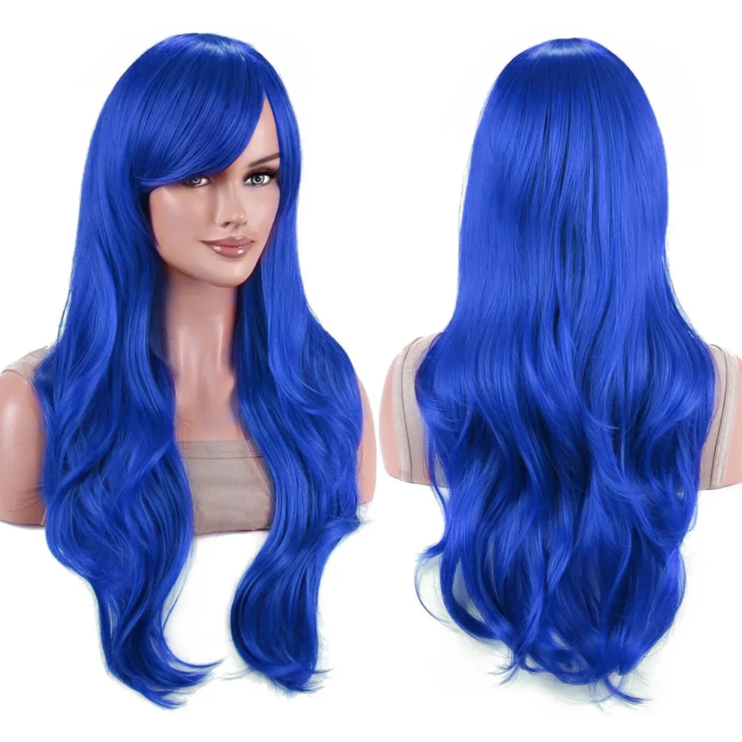 Synthetic Hair Long Wavy Rose Red Starfire Lolita Cosplay Wig Anime Wigs Morgiana Halloween Costume Wig for Girl