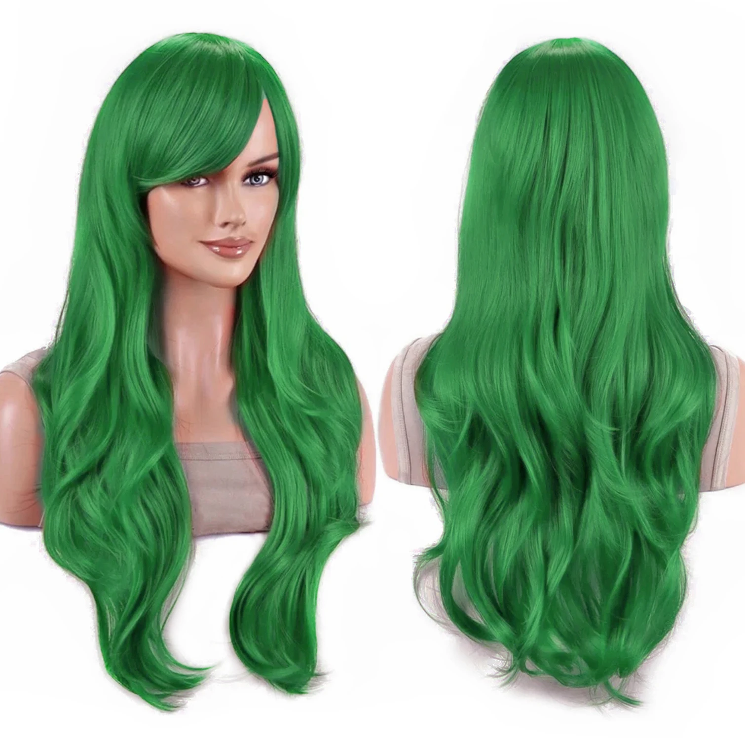 Synthetic Hair Long Wavy Rose Red Starfire Lolita Cosplay Wig Anime Wigs Morgiana Halloween Costume Wig for Girl