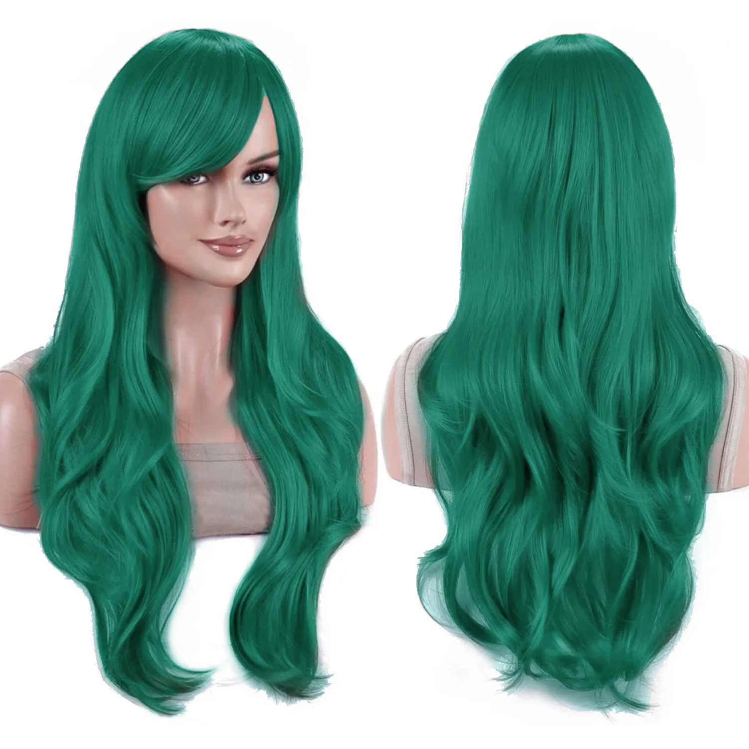 Synthetic Hair Long Wavy Rose Red Starfire Lolita Cosplay Wig Anime Wigs Morgiana Halloween Costume Wig for Girl