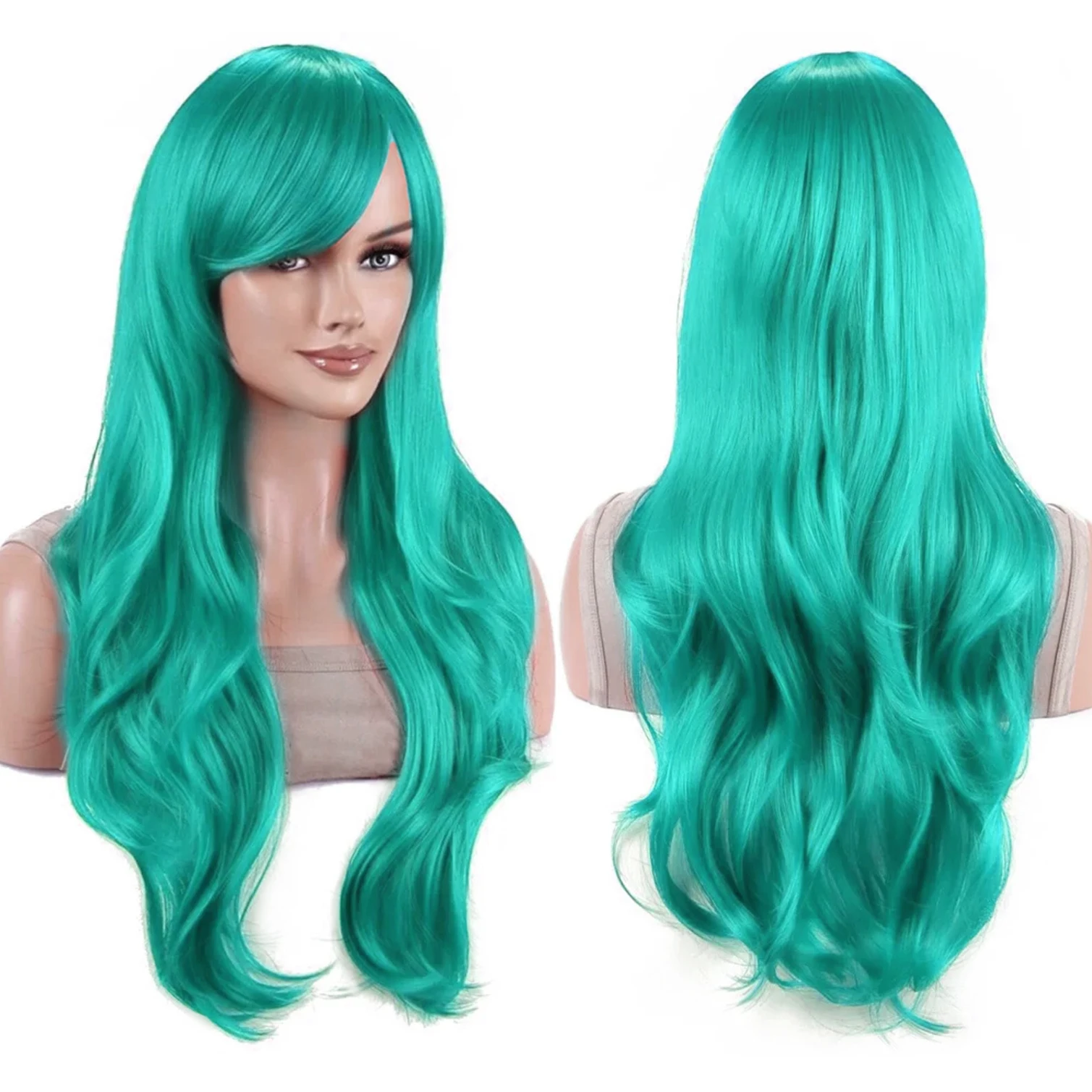 Synthetic Hair Long Wavy Rose Red Starfire Lolita Cosplay Wig Anime Wigs Morgiana Halloween Costume Wig for Girl