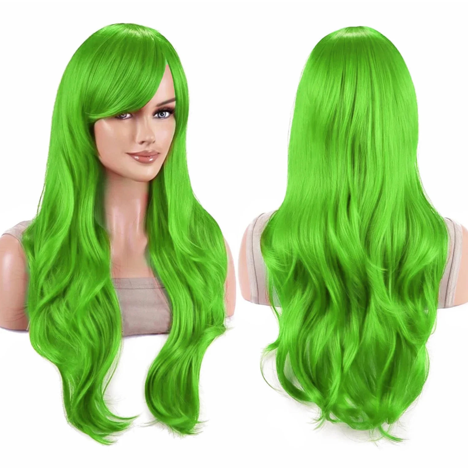 Synthetic Hair Long Wavy Rose Red Starfire Lolita Cosplay Wig Anime Wigs Morgiana Halloween Costume Wig for Girl