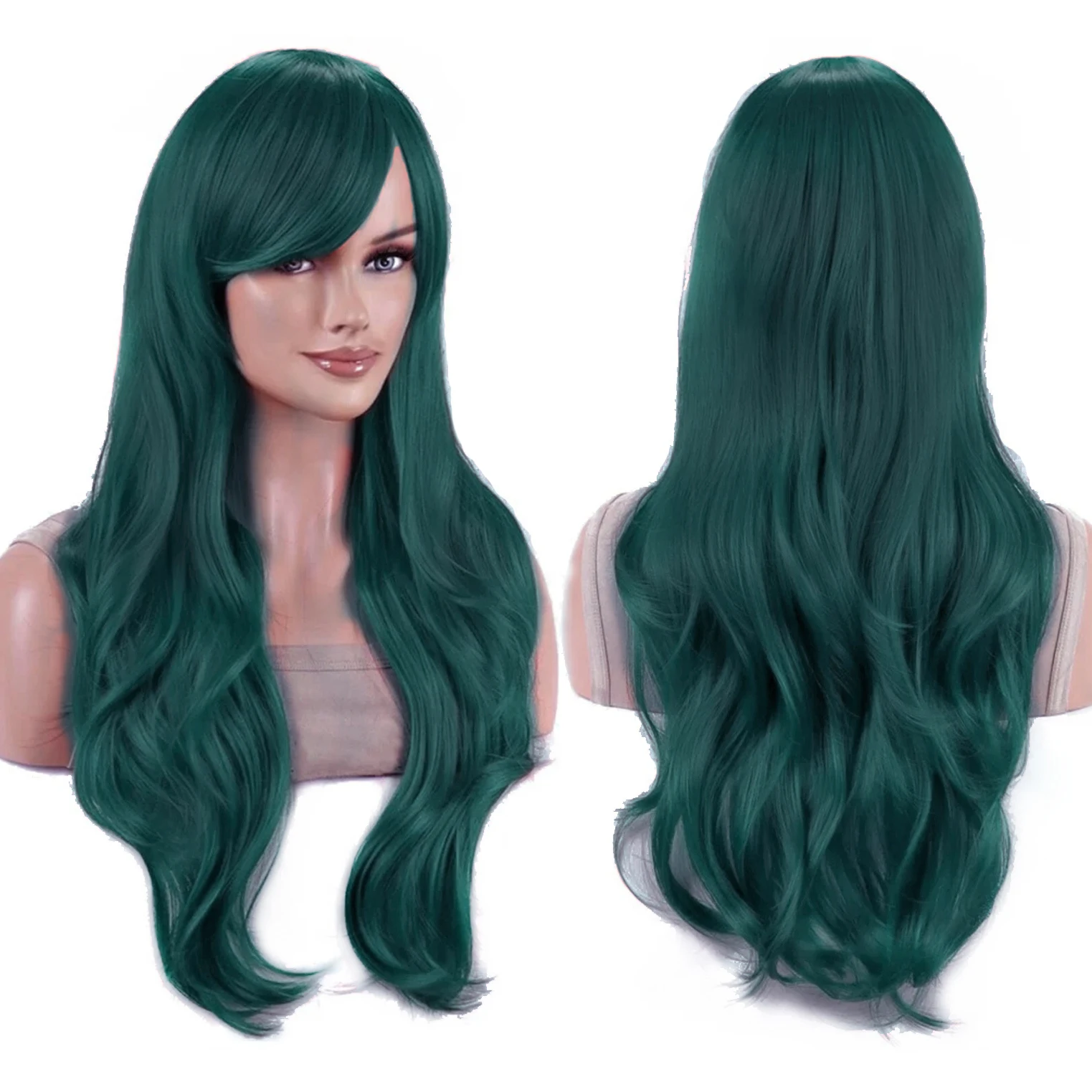 Synthetic Hair Long Wavy Rose Red Starfire Lolita Cosplay Wig Anime Wigs Morgiana Halloween Costume Wig for Girl