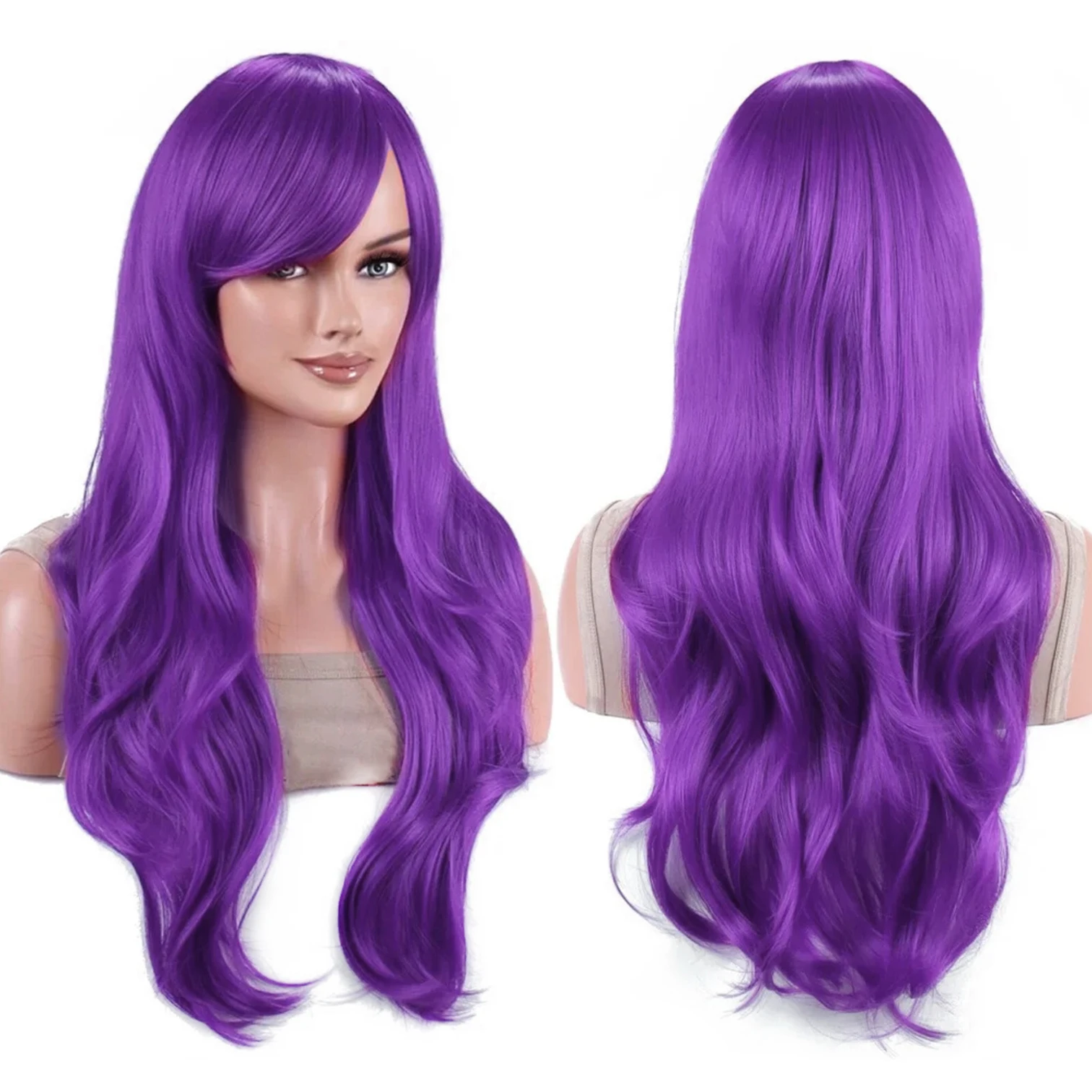 Synthetic Hair Long Wavy Rose Red Starfire Lolita Cosplay Wig Anime Wigs Morgiana Halloween Costume Wig for Girl