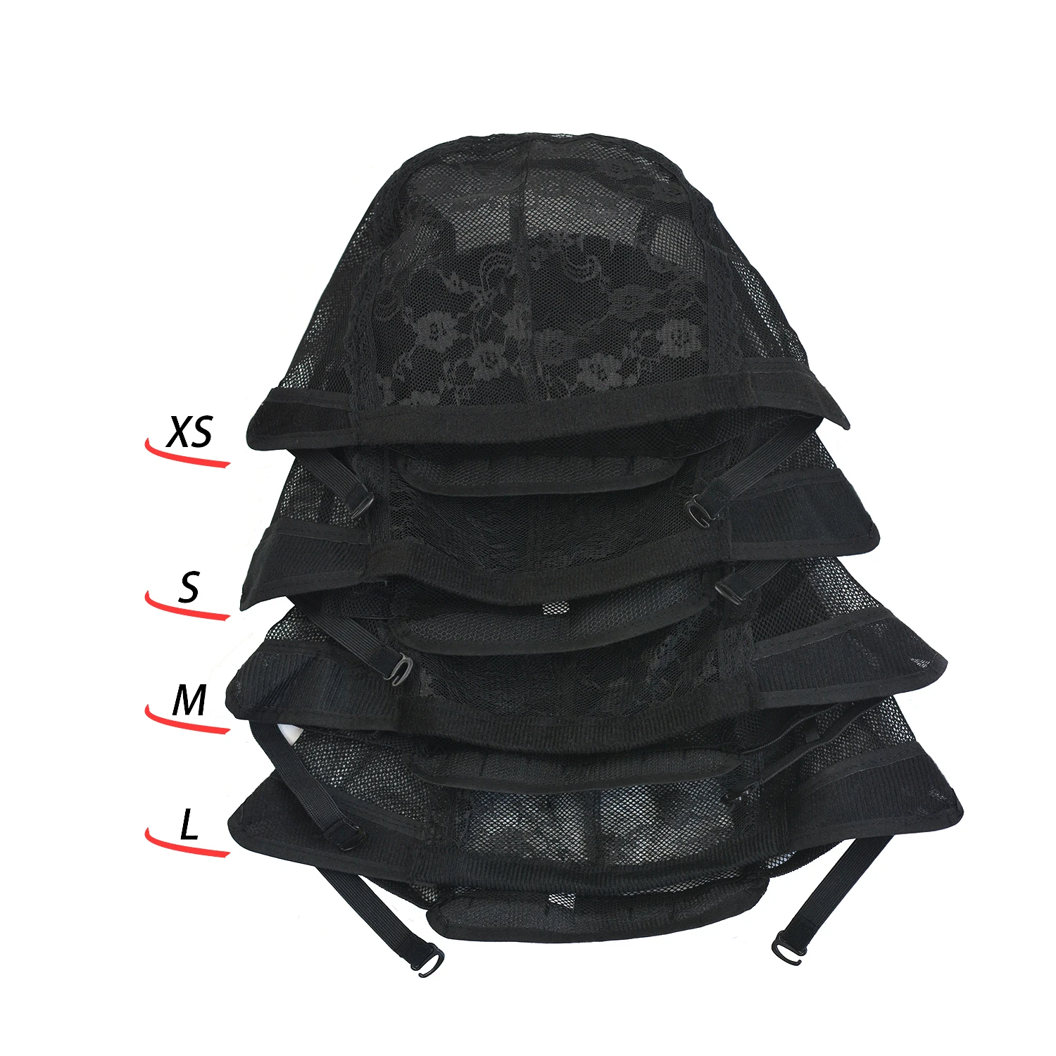 10Pcs Single Lace Wig Cap Breathable Lace Front Wig Base Net Cap Hairnets with Adjustable Band for Wig Making