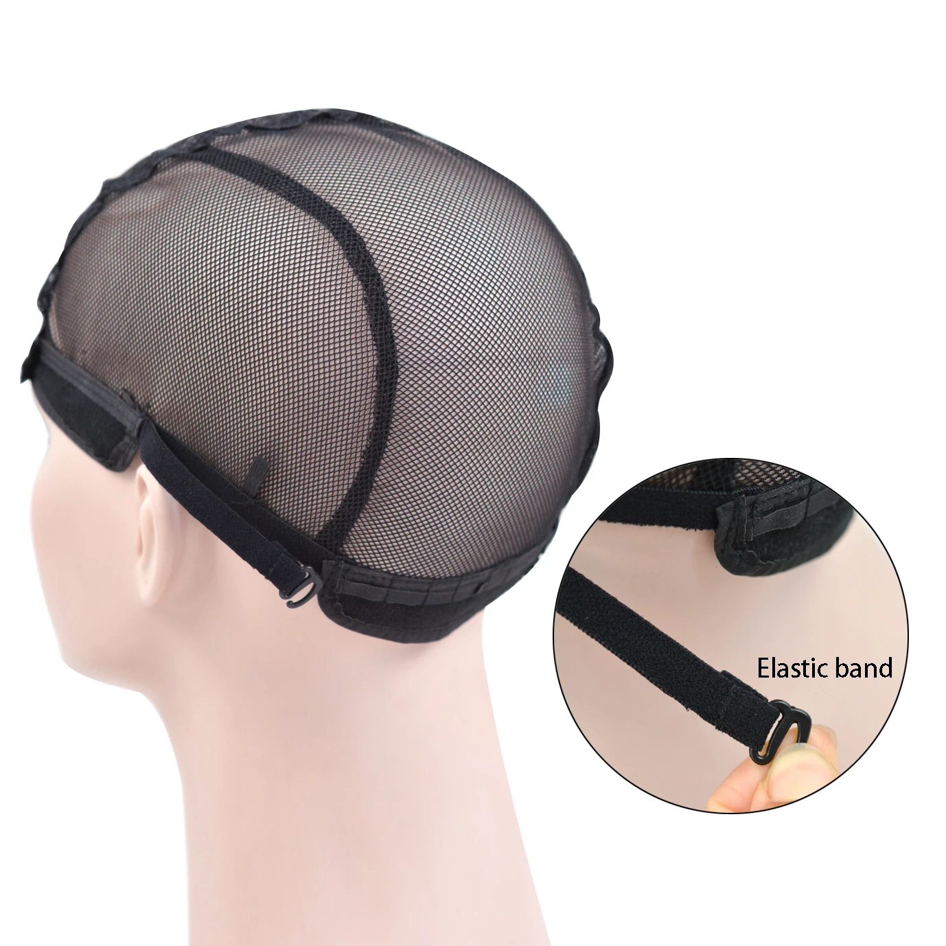 10Pcs Single Lace Wig Cap Breathable Lace Front Wig Base Net Cap Hairnets with Adjustable Band for Wig Making