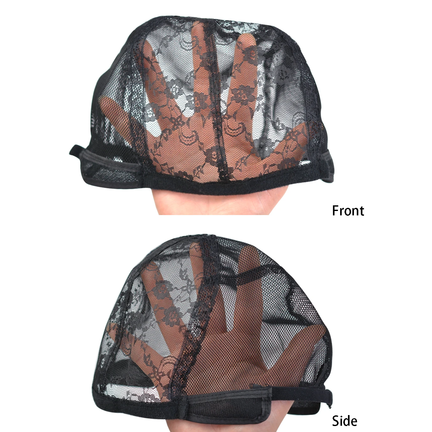 10Pcs Single Lace Wig Cap Breathable Lace Front Wig Base Net Cap Hairnets with Adjustable Band for Wig Making