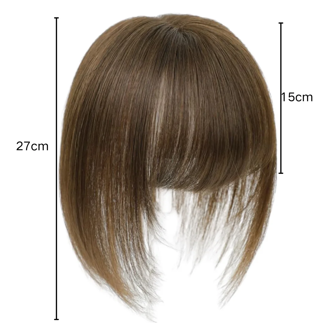 Synthetic Long Straight Topper Hair Piece With Bangs Invisible Seamless Clip Overhead Toupee Replacement block Cover White Hair