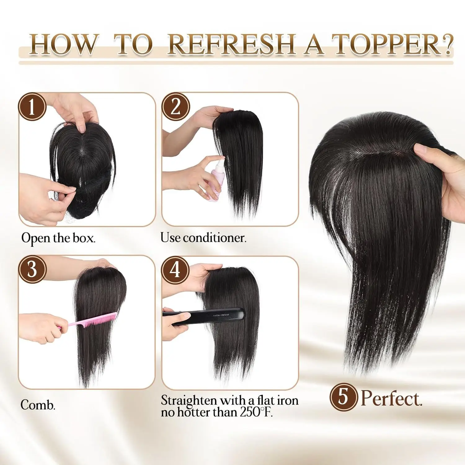 Synthetic Long Straight Topper Hair Piece With Bangs Invisible Seamless Clip Overhead Toupee Replacement block Cover White Hair
