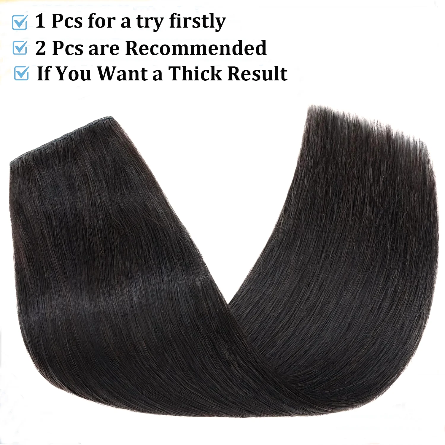 Clip in One Piece Straight 10inches with 5clips Human Hair Extension Brazilian Remy Hairpiece Clip in Hair Extensions Natural