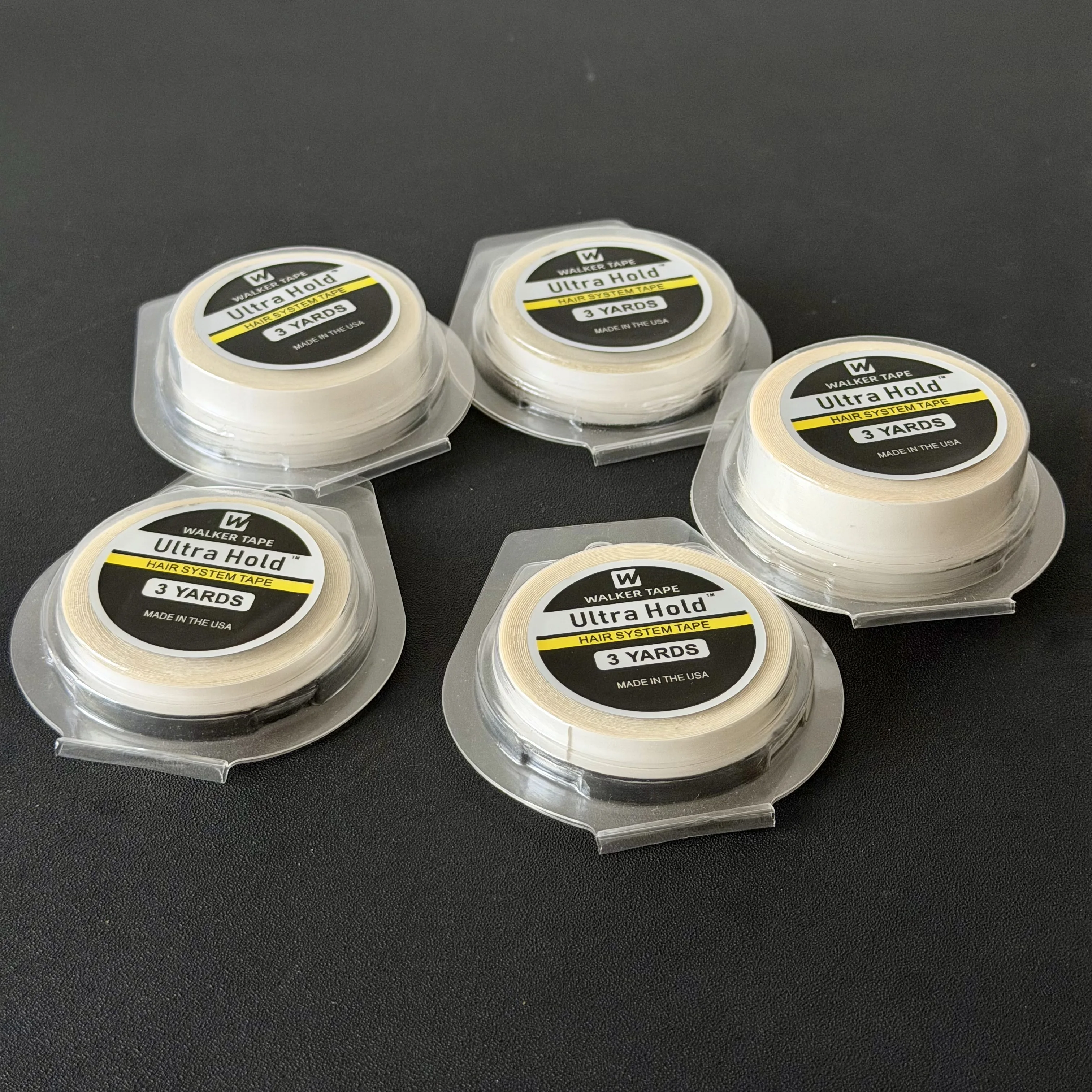 Walker Tape Ultra Hold 3 Yards Adhesive Hair System Tape with 5 Sizes 0.8/1.0/1.27/2/2.54cm Shell Packaged for Wig Toupee