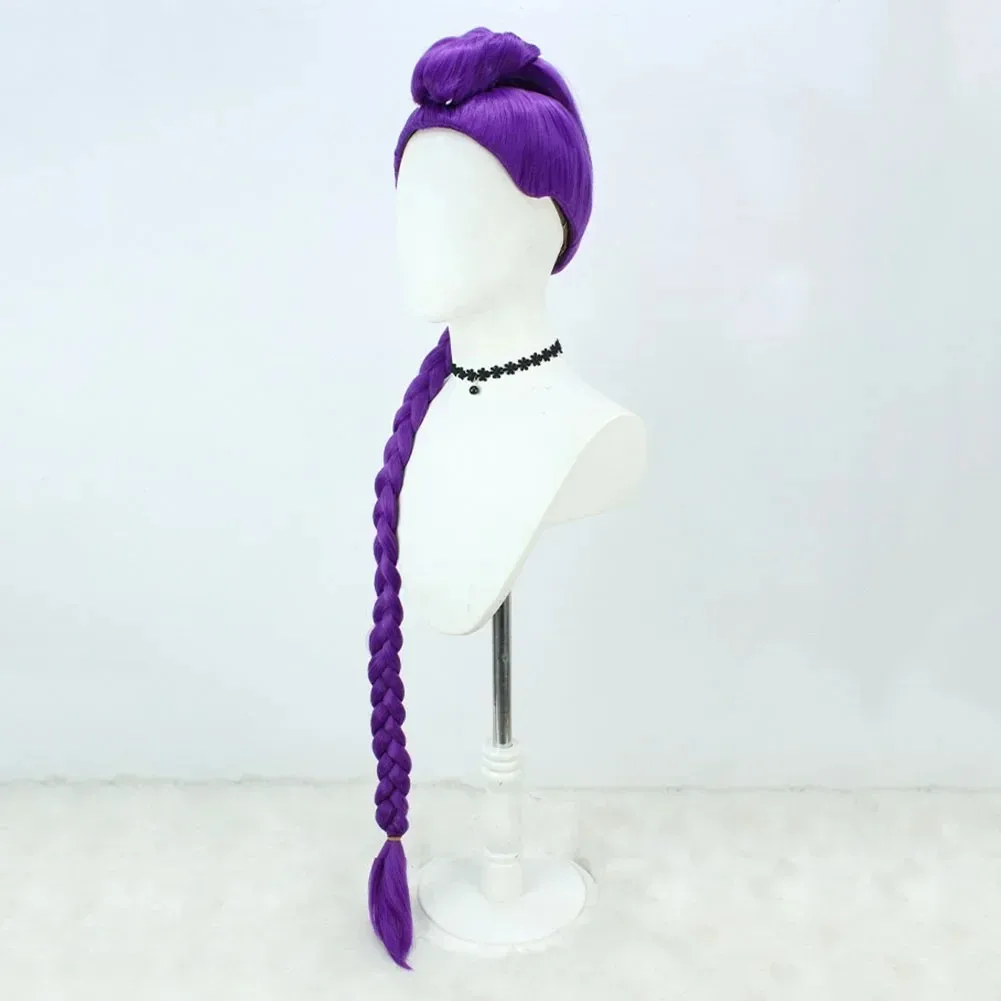 KPO-P Style Synthetic Cosplay Wig Mi-ra Rum-i Zo-e Inspired Long Purple Black Red Heat Resistant Hair Carnival Anime Party