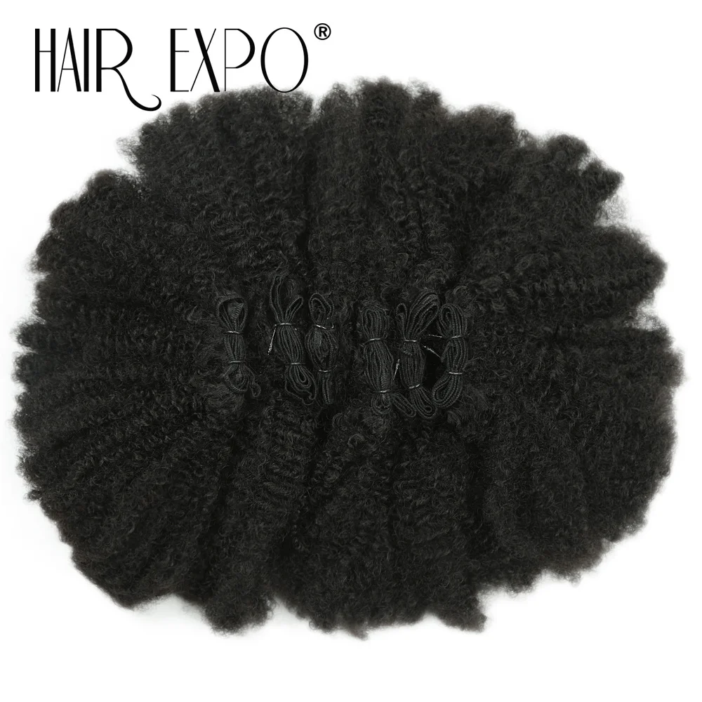 6PCS Afro Kinky Curly Hair Bundles 8' Synthetic Hair Weft Curly Weave Ombre Protein Fiber Marley Twist Braiding Hair Extensions