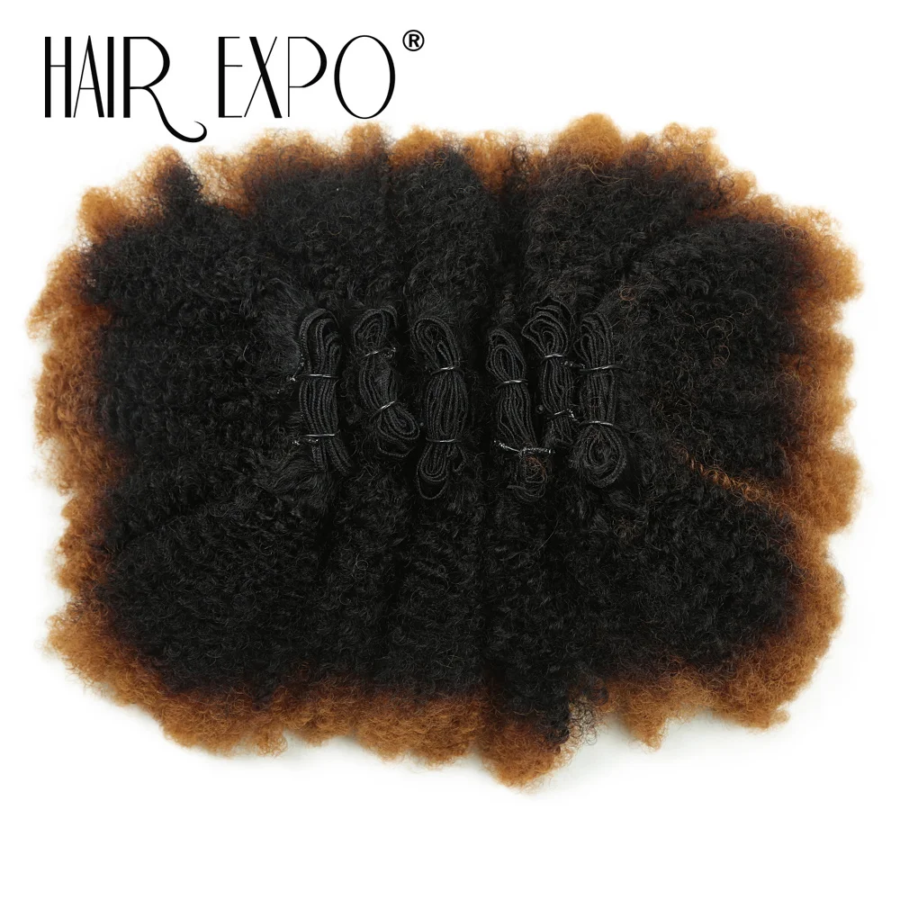 6PCS Afro Kinky Curly Hair Bundles 8' Synthetic Hair Weft Curly Weave Ombre Protein Fiber Marley Twist Braiding Hair Extensions