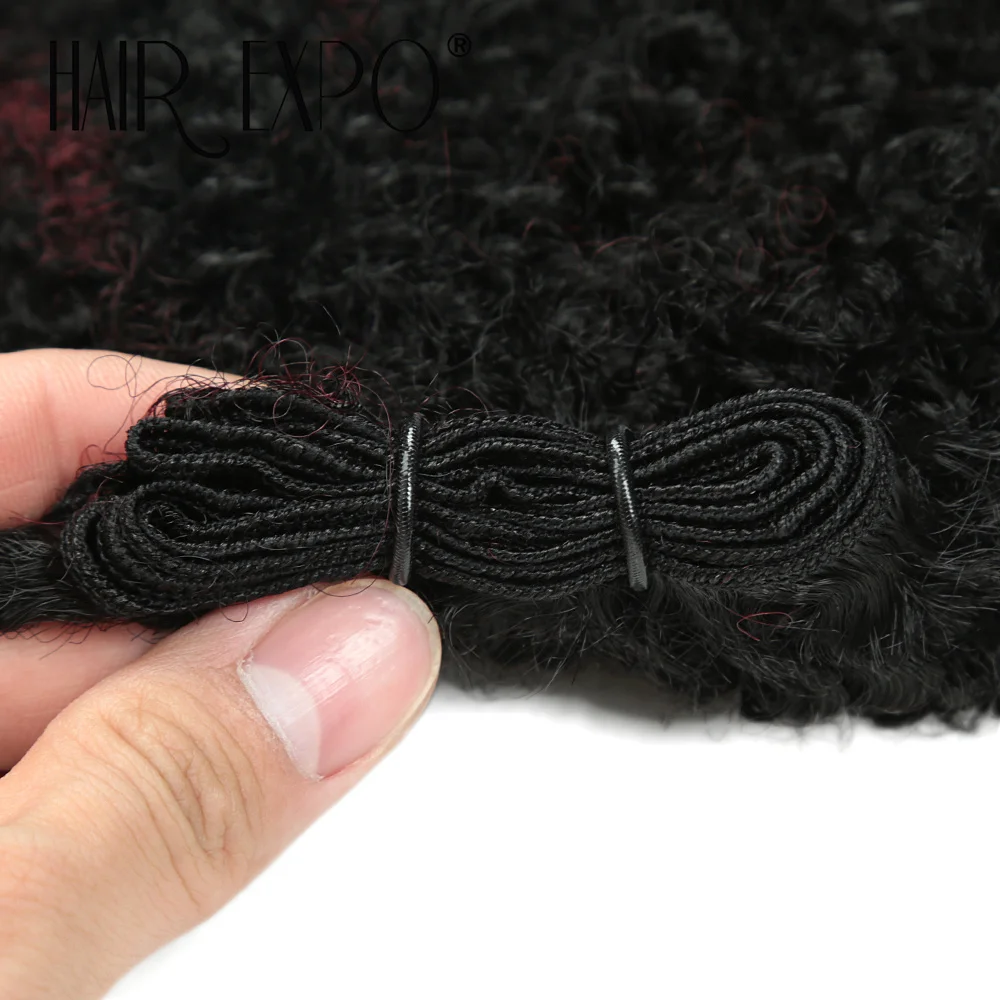 6PCS Afro Kinky Curly Hair Bundles 8' Synthetic Hair Weft Curly Weave Ombre Protein Fiber Marley Twist Braiding Hair Extensions