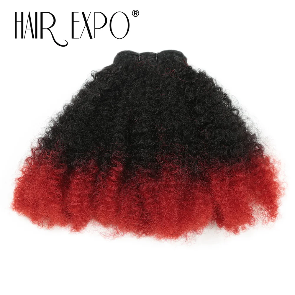 6PCS Afro Kinky Curly Hair Bundles 8' Synthetic Hair Weft Curly Weave Ombre Protein Fiber Marley Twist Braiding Hair Extensions