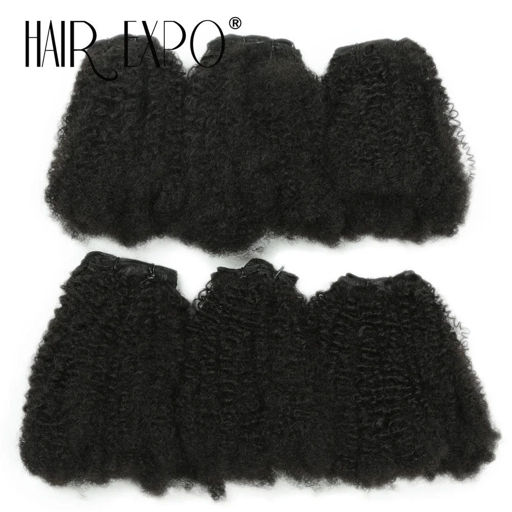 6PCS Afro Kinky Curly Hair Bundles 8' Synthetic Hair Weft Curly Weave Ombre Protein Fiber Marley Twist Braiding Hair Extensions