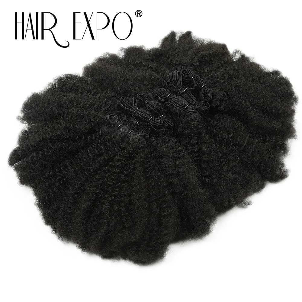 6PCS Afro Kinky Curly Hair Bundles 8' Synthetic Hair Weft Curly Weave Ombre Protein Fiber Marley Twist Braiding Hair Extensions