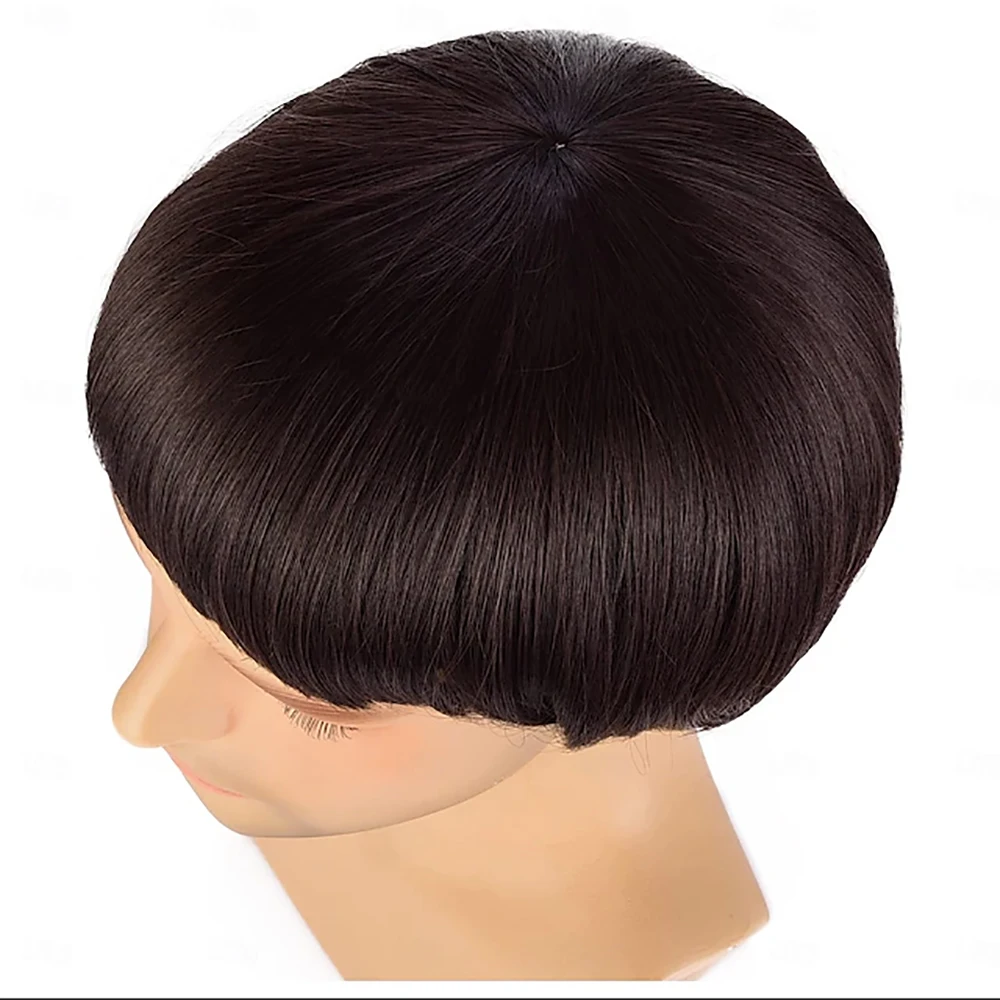 HAIRJOY Synthetic Hair Short Mushroom Wig for Men 60s Bowl Cut Wigs for Anime Movie Music Costume Halloween Cosplay Party