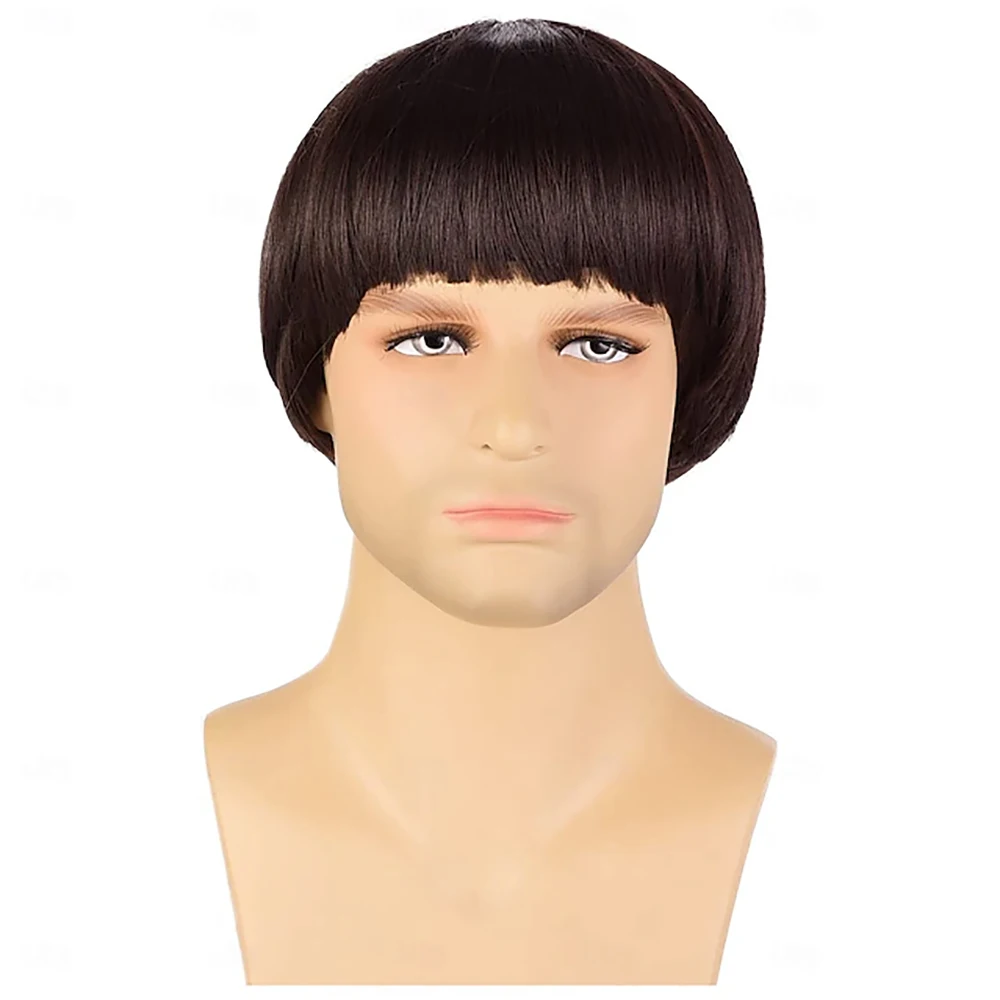 HAIRJOY Synthetic Hair Short Mushroom Wig for Men 60s Bowl Cut Wigs for Anime Movie Music Costume Halloween Cosplay Party