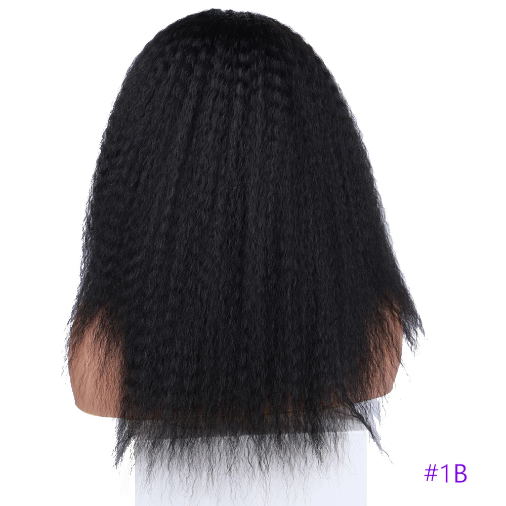 Short Kinky Straight Synthetic Wig High Puff Synthetic Hair Wig Afro Style Wig for Women Short Puffy Yaki Straight Synthetic Wig