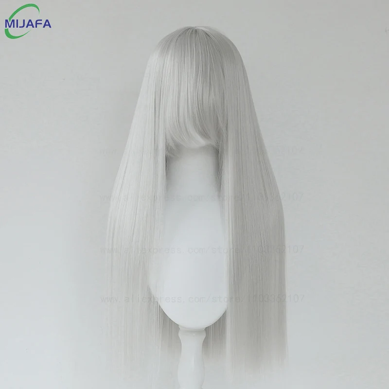 Very High Quality 400g 48 Colors 24Inch 60cm Long Straight Cosplay Wig With Bangs Heat Resistant Hair Anime Wigs + Wig Cap