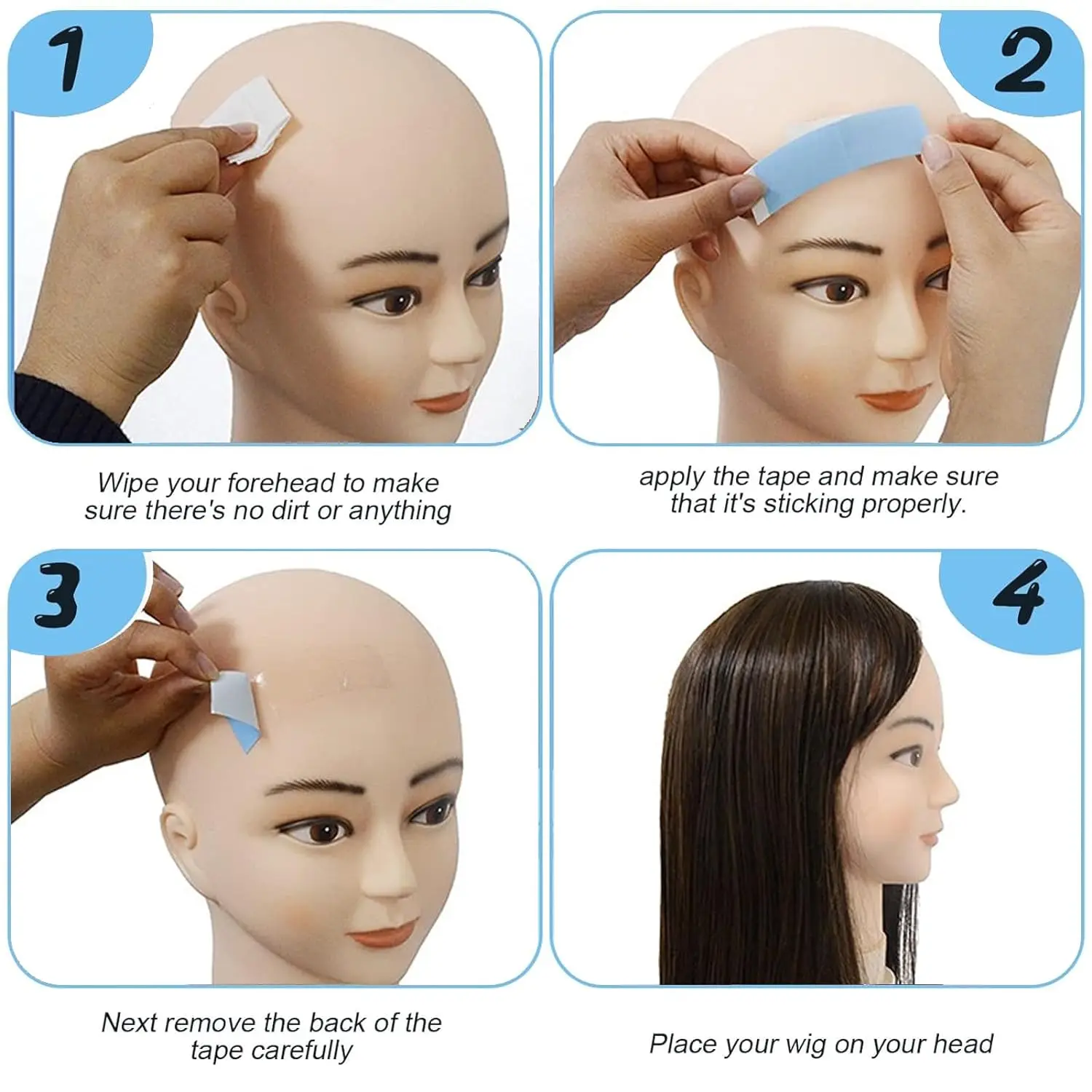 36pcs/lot Supertape Waterproof Hair Tape Double Side Adhesive Super Tape For Lace Wig Toupee Replacement Hairdresser Accessories