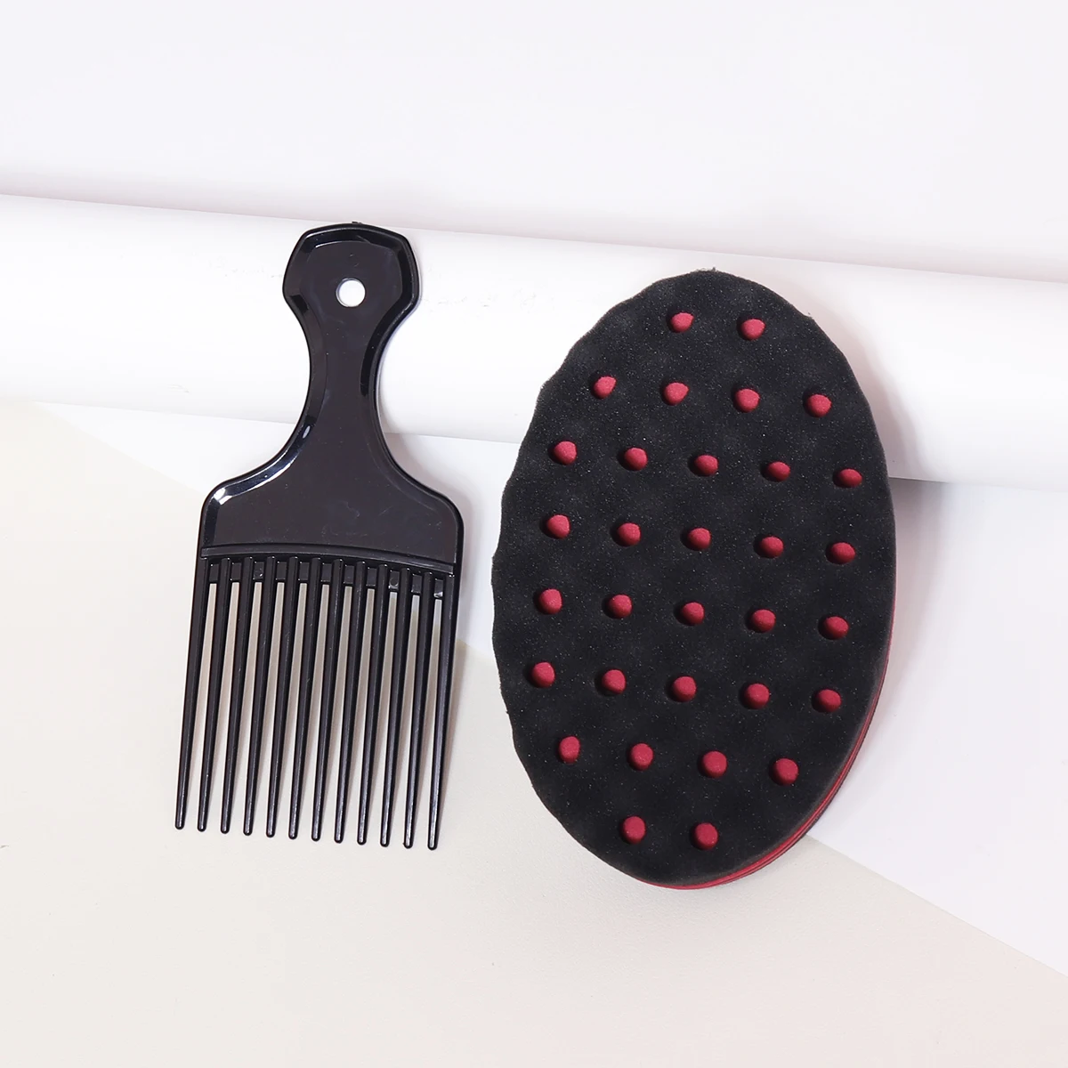 2pcs/Set of Wide Toothed Brush Combs Insertion Type Comb and African Style Sponge Brush Special for Real Hair Wigs