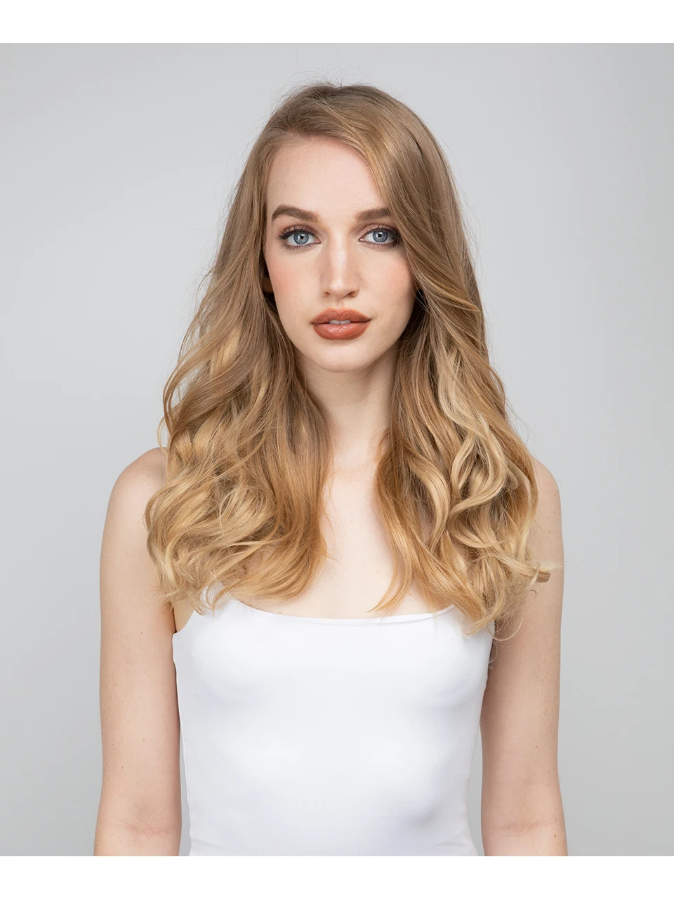 Synthetic No Clip Wave Hair Extensions Ombre Natural Black Blonde Pink One Piece False Hairpiece Fish Line Fake Hair Piece