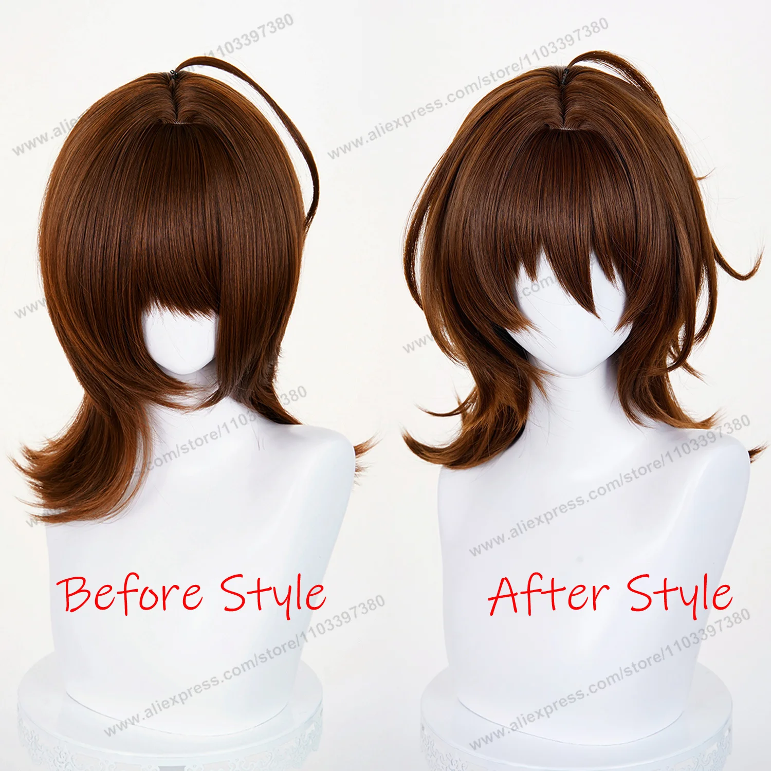 Agnes Tachyon Cosplay Wig 43cm Short Mixed Brown Women Wigs Anime Cosplay Wig Halloween Heat Resistant Synthetic Hair