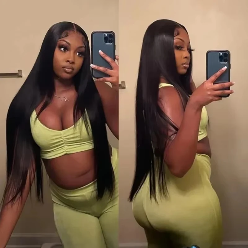 30 34 Inch 13x4 13x6 HD Transparent Bone Straight Lace Front Wigs 4x4 5x5 Glueless Wigs Human Hair For Black Women Brazilian