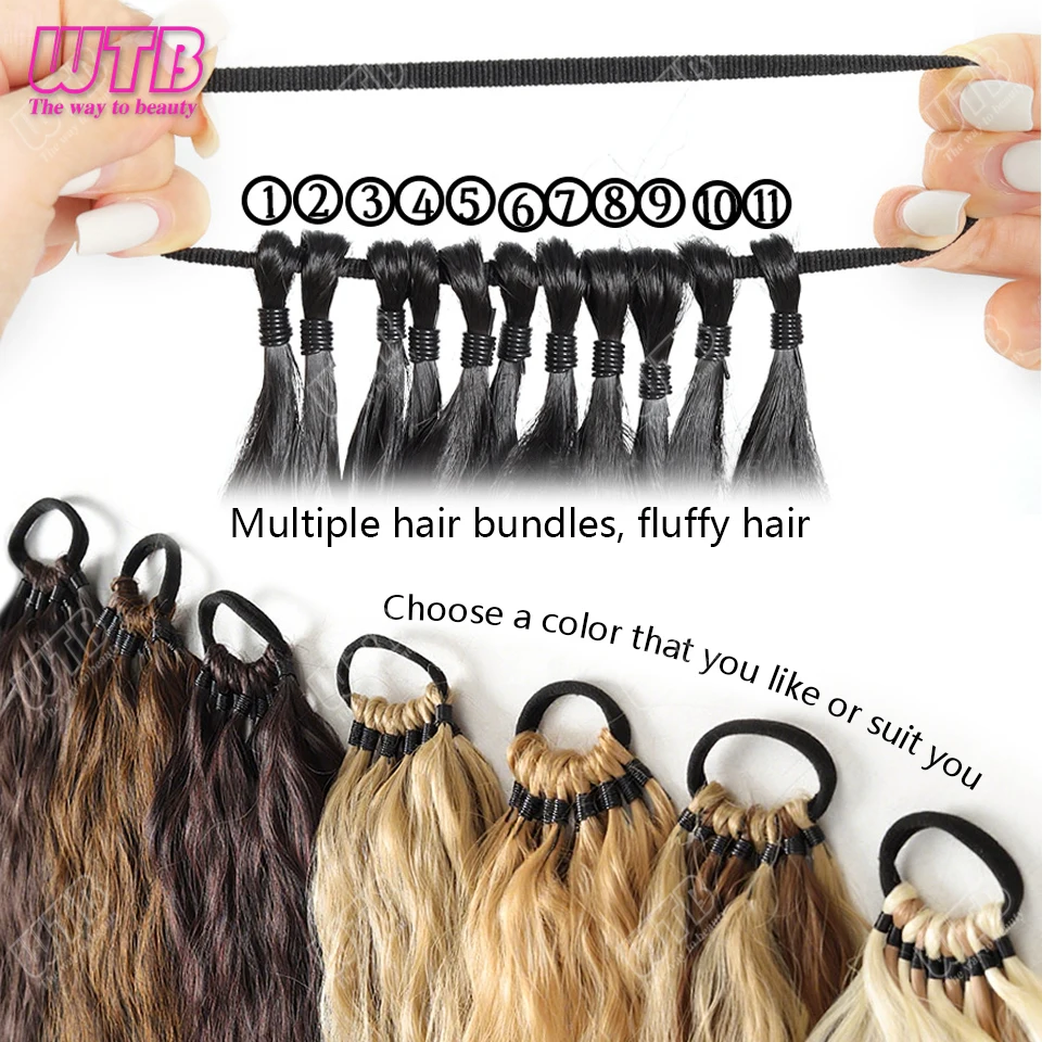 WTB Synthetic Braided Wig 24 Inch Corn Perm Curly Hair Ponytail Braided Wig Daily Wear Curly Ponytail