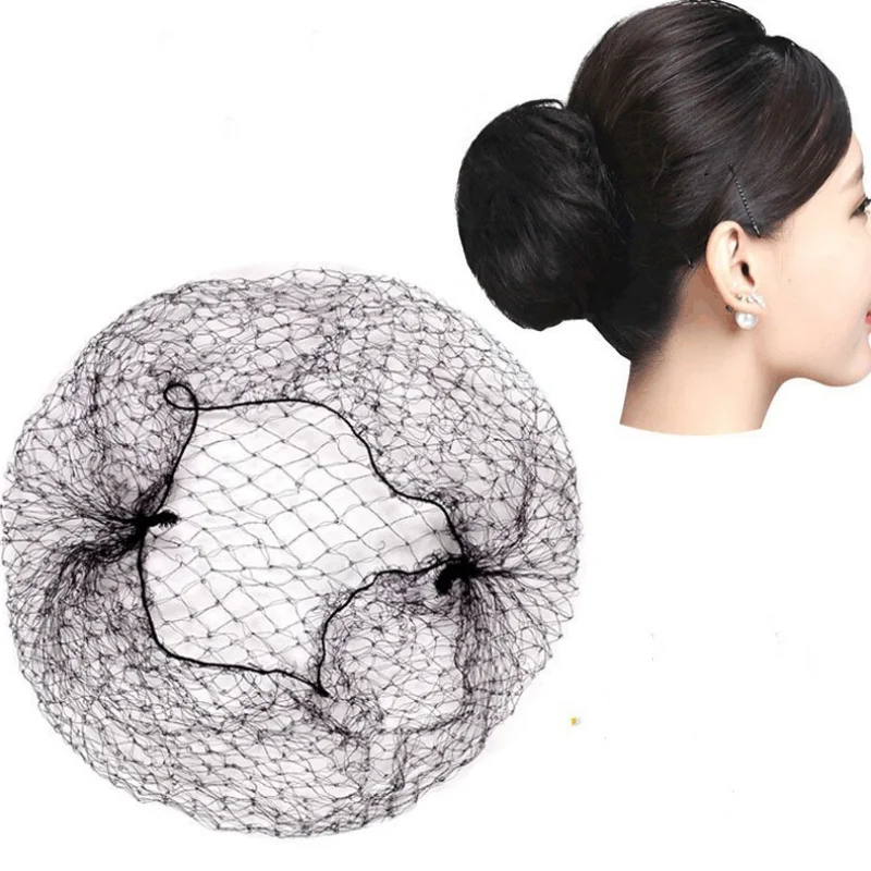 10Pcs/Lot Durable Nylon Hair Net For Bun Hair Hair style Tool Black Coffe Beige Brown White Gold Hair Net For Wigs Mesh